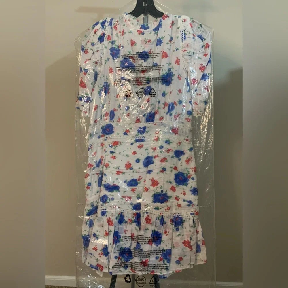 Loveshackfancy Arlo Mini Dress in Blue Notte Size: 8 - Picture 3 of 14